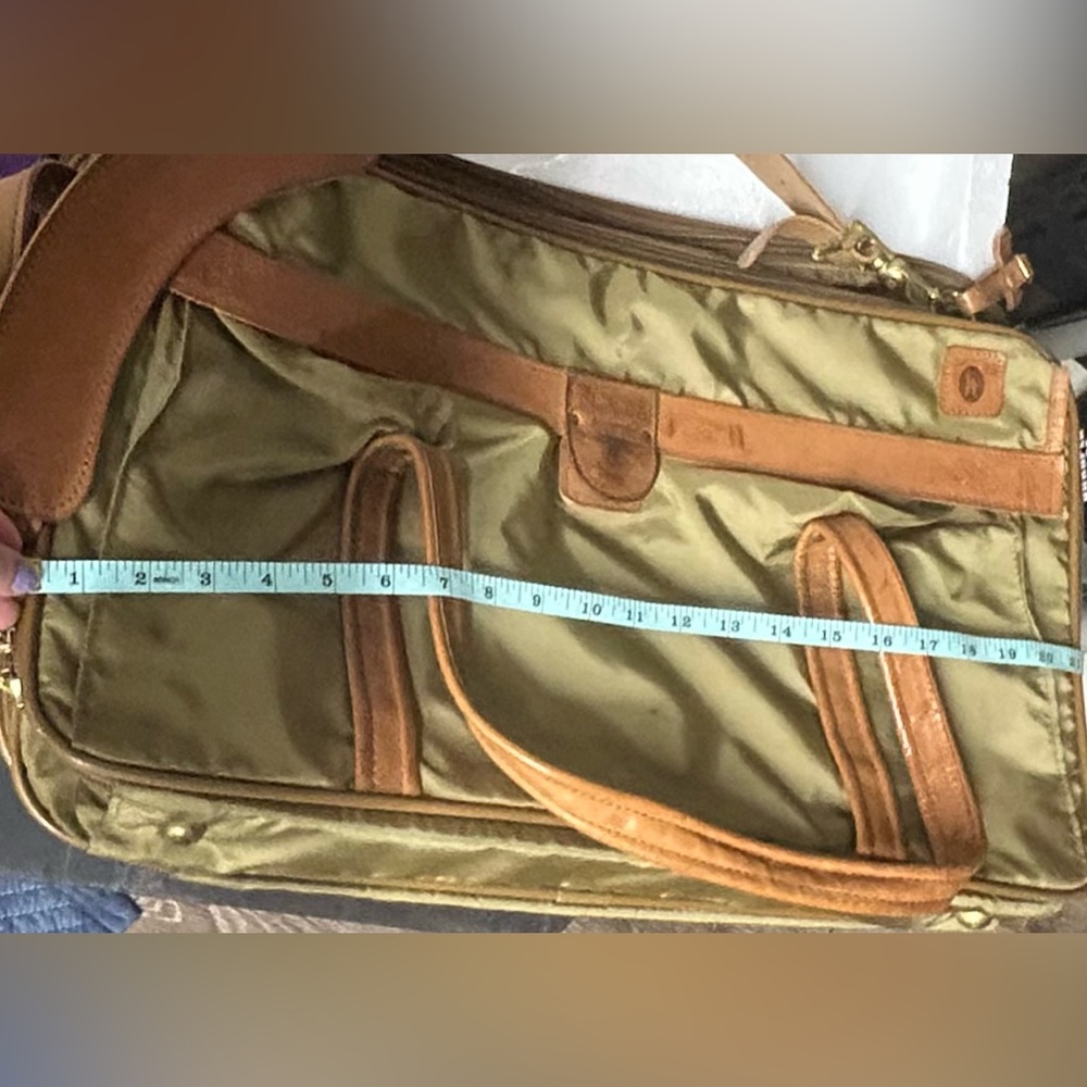 Vintage Hartmann Leather & Nylon Carry On Expandable Shoulder Bag Garment - Picture 6 of 12